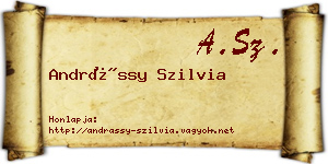 Andrássy Szilvia névjegykártya