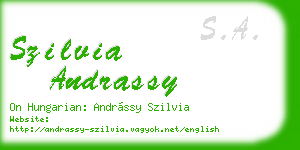 szilvia andrassy business card